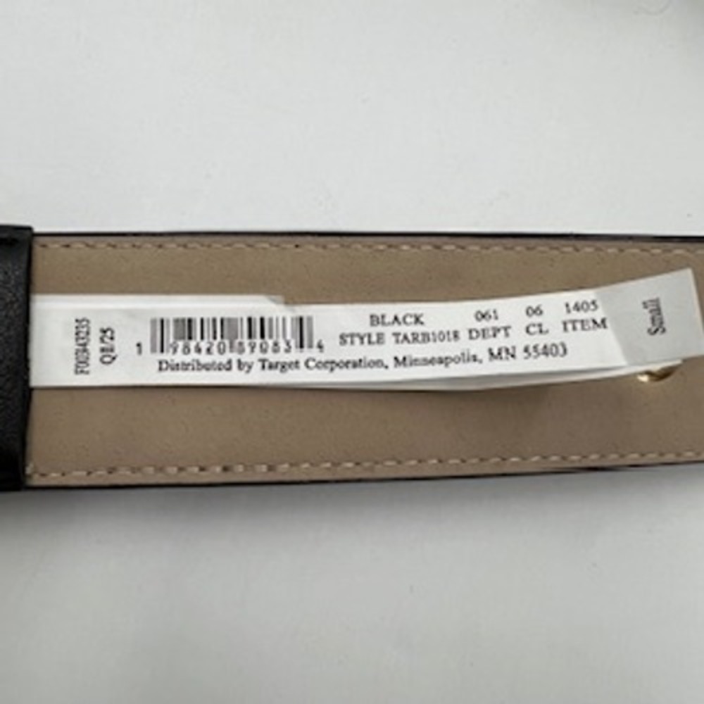 a new day Womens Black Studded Belt Gold Tone Hardware Small NEW - Picture 5 of 6